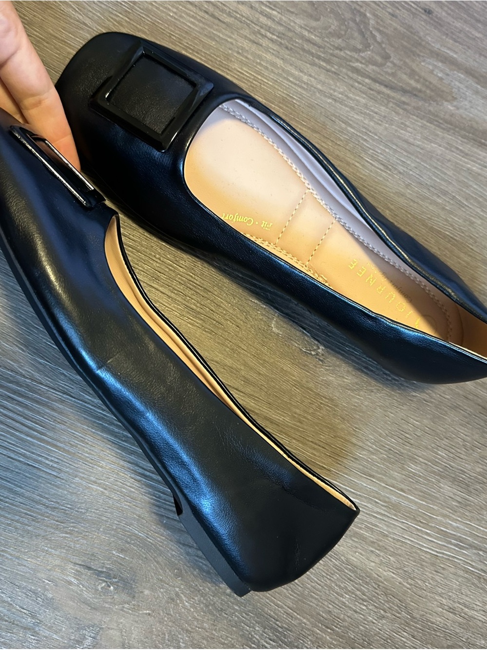 Classic Black Leather Ballet Flats size 8.5
